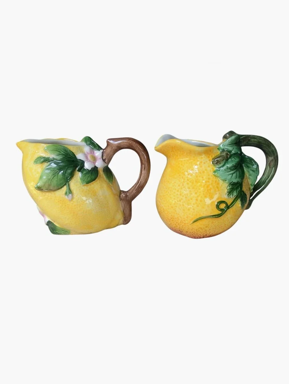 Lemon Collection by Ruby Corner Lemon Shaped Ceramic Creamer Pitchers